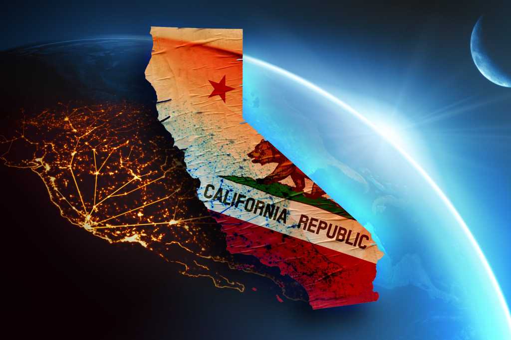 California Consumer Privacy Act / CCPA > State flag superimposed on map and satellite view
